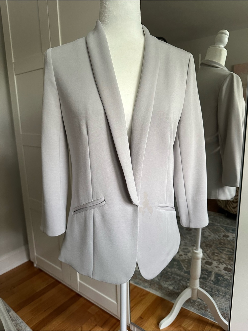 Skies Are Blue Light Gray Blazer